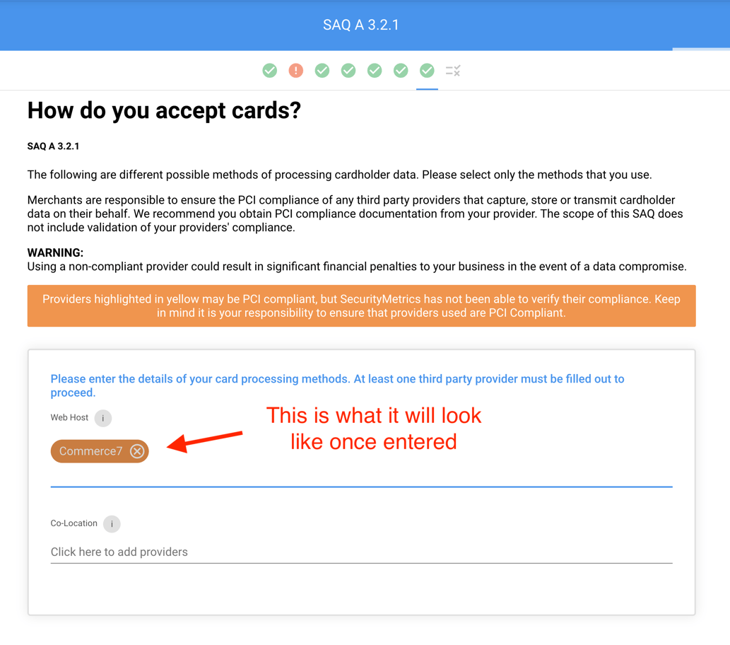 Security metrics pci questionnaire